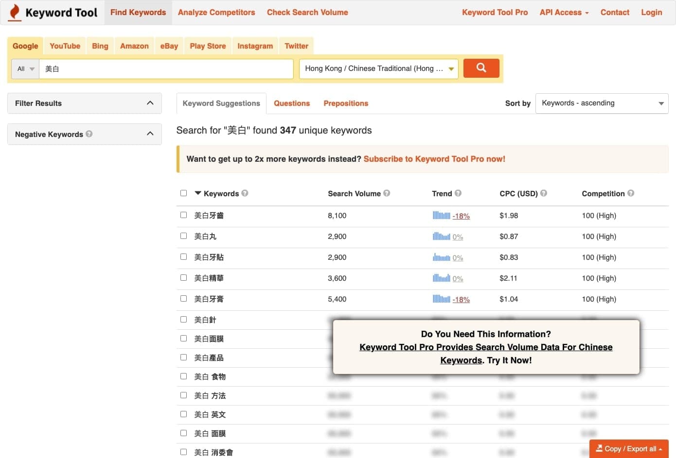 【工具3】利用Keyword Tool做關鍵字調查